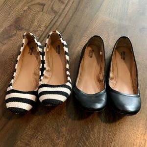 TWO PAIRS of Mossimo ballet flats size 7.5